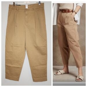Banana Republic 14 Tall Pleated Crop Authentic Crop Khaki Chino Pants NWT